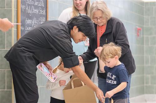 Boy receives gift