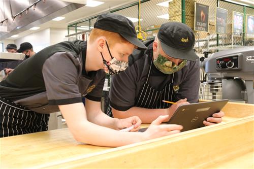 Students work on finding ideas for Market Nosh 