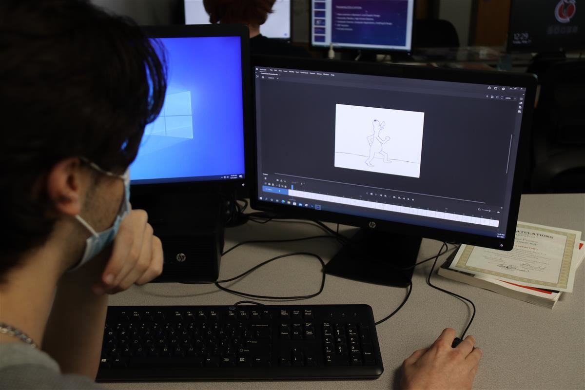 Student working on project 